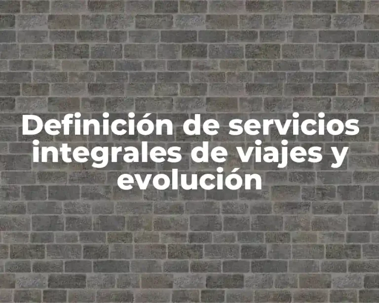 Definición de servicios integrales de viajes y evolución
