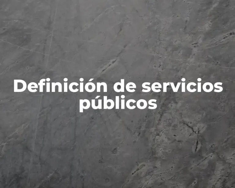 Definición de servicios públicos