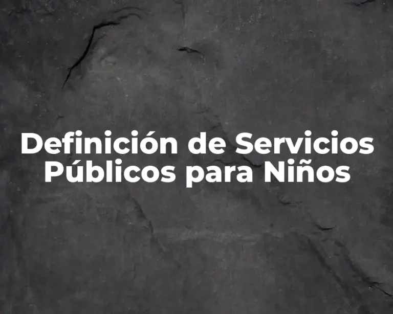Definición de Servicios Públicos para Niños