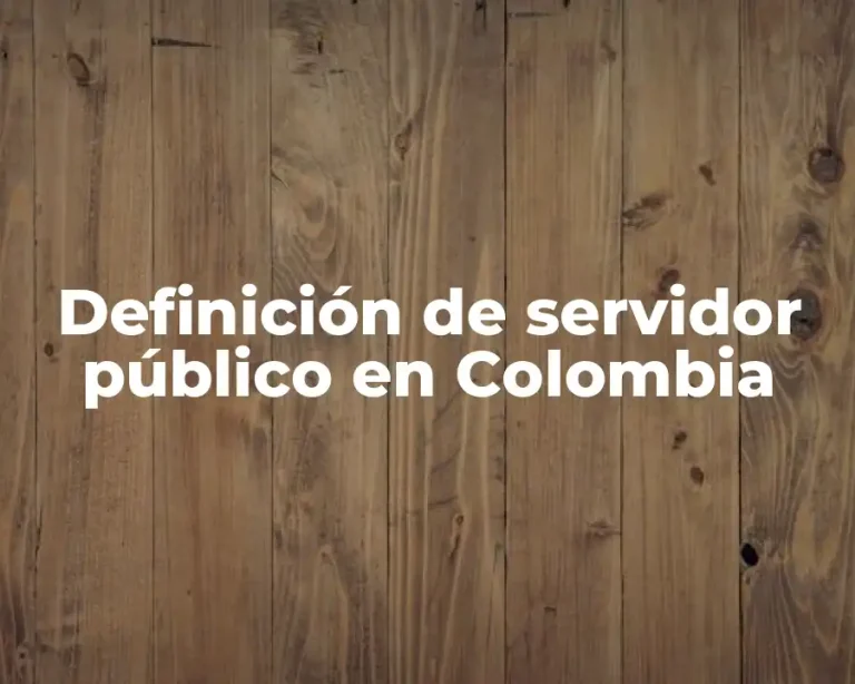 Definición de servidor público en Colombia