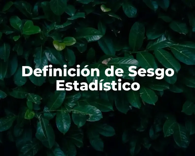 Definición de Sesgo Estadístico