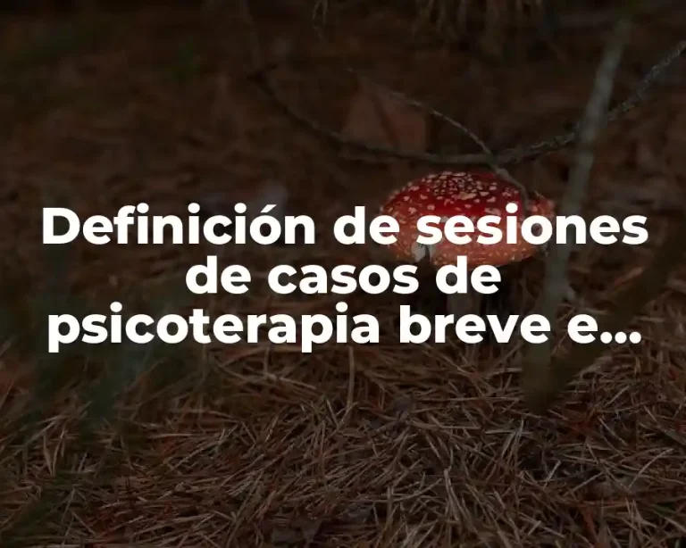 Definición de sesiones de casos de psicoterapia breve e urgente