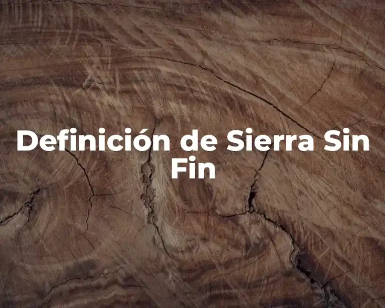 Definición de Sierra Sin Fin
