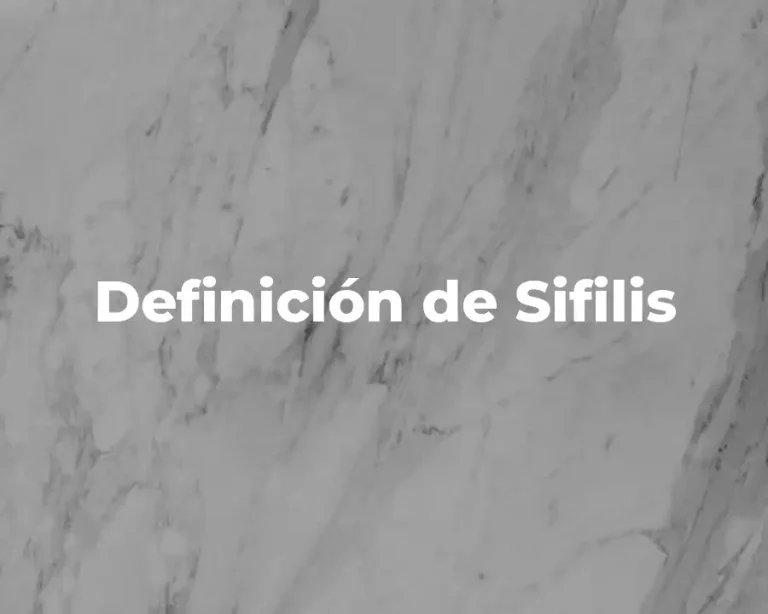 Definición de Sifilis