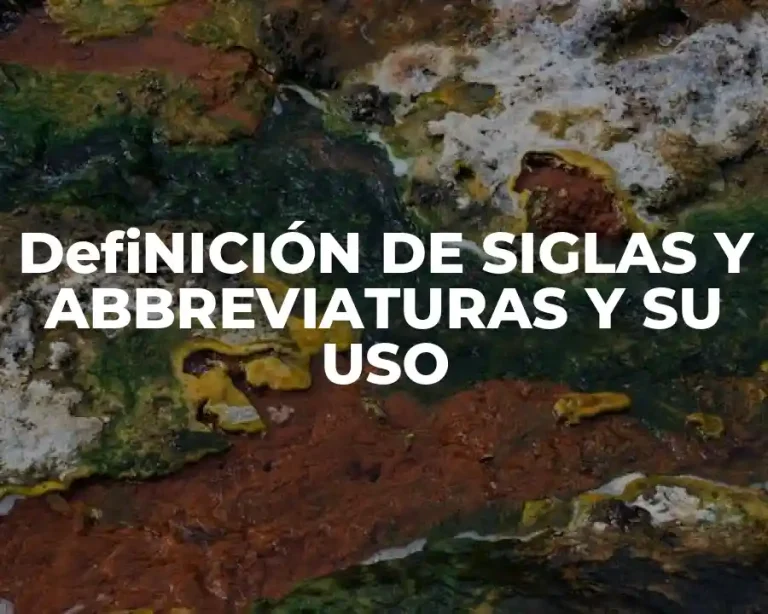 DefiNICIÓN DE SIGLAS Y ABBREVIATURAS Y SU USO