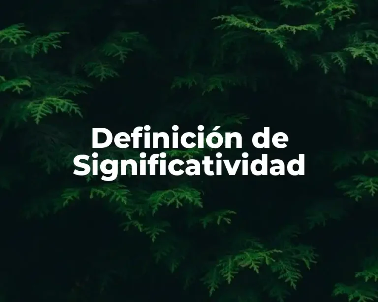 Definición de Significatividad