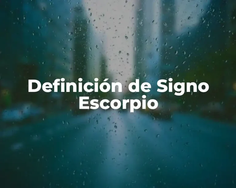 Definición de Signo Escorpio