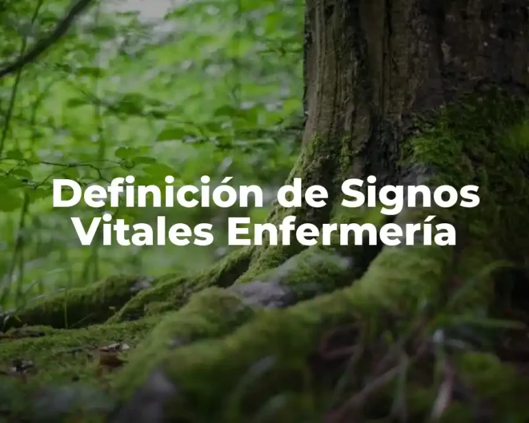 Definición de Signos Vitales Enfermería