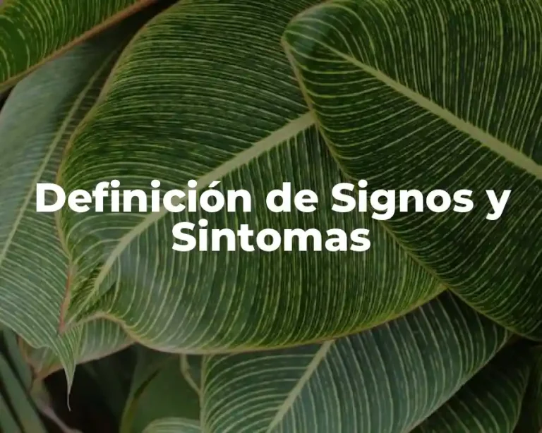 Definición de Signos y Sintomas