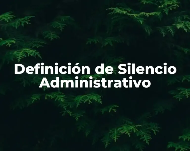 Definición de Silencio Administrativo
