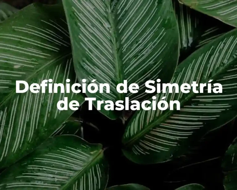 Definición de Simetría de Traslación