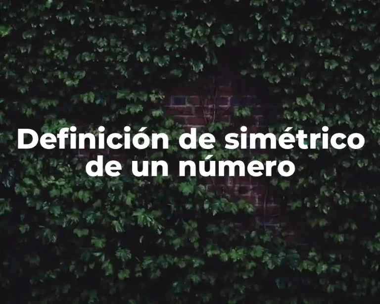 Definición de simétrico de un número