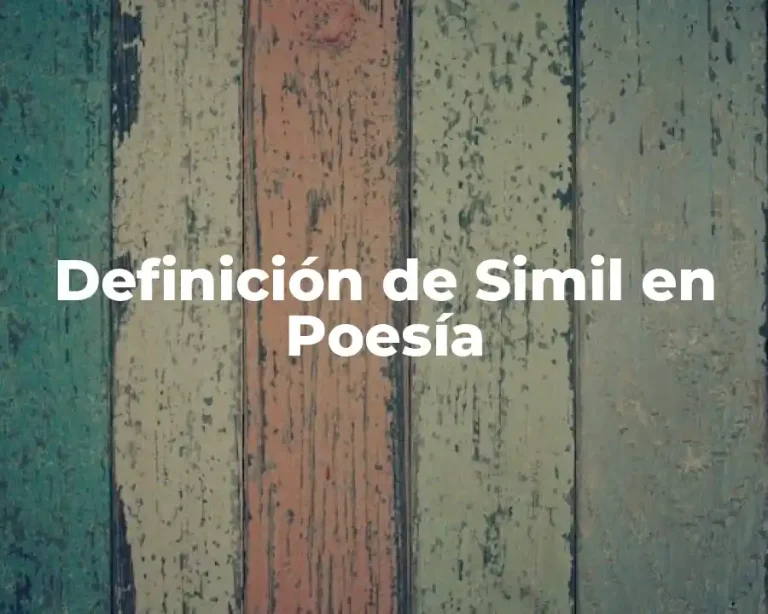 Definición de Simil en Poesía