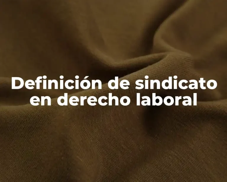 Definición de sindicato en derecho laboral