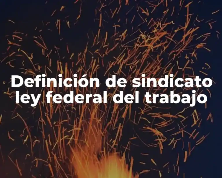 Definición de sindicato ley federal del trabajo