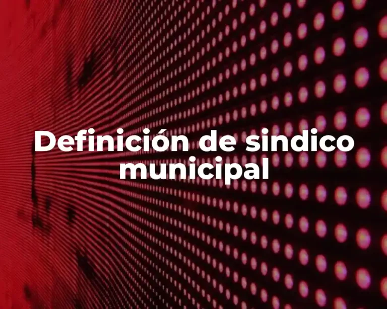 Definición de sindico municipal