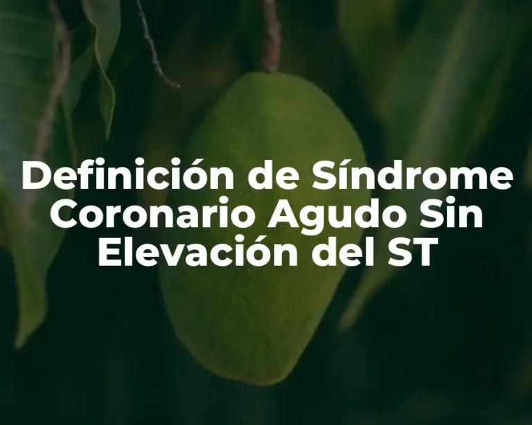 Definición de Síndrome Coronario Agudo Sin Elevación del ST