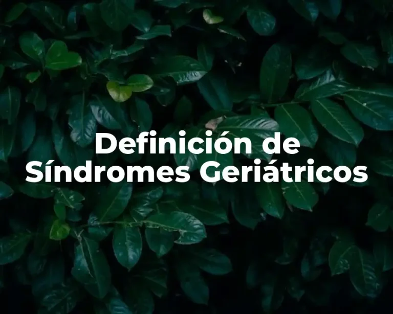 Definición de Síndromes Geriátricos