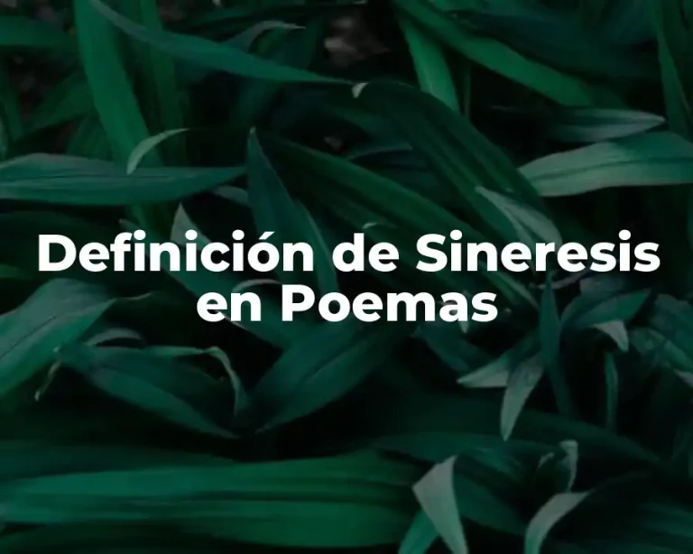 Definición de Sineresis en Poemas