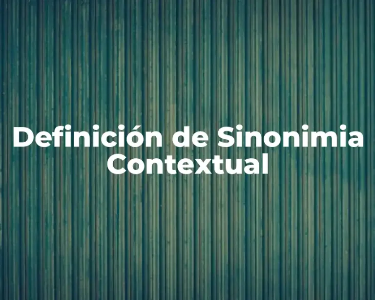 Definición de Sinonimia Contextual