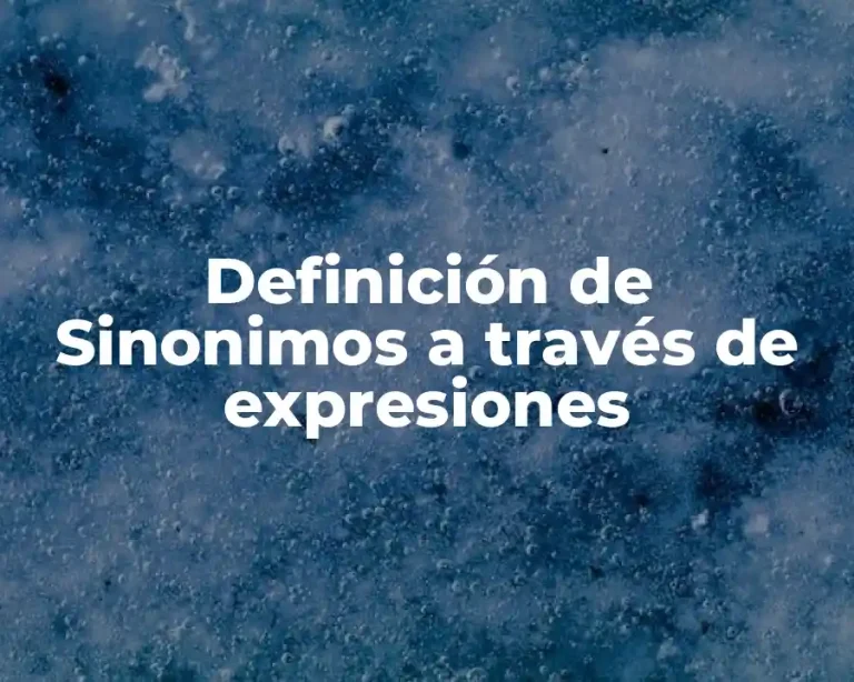 Definición de Sinonimos a través de expresiones
