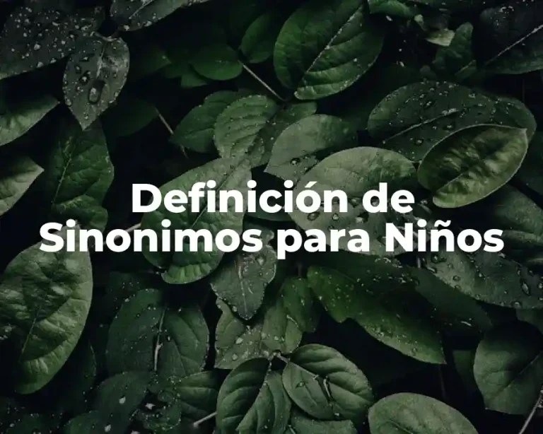 Definición de Sinonimos para Niños