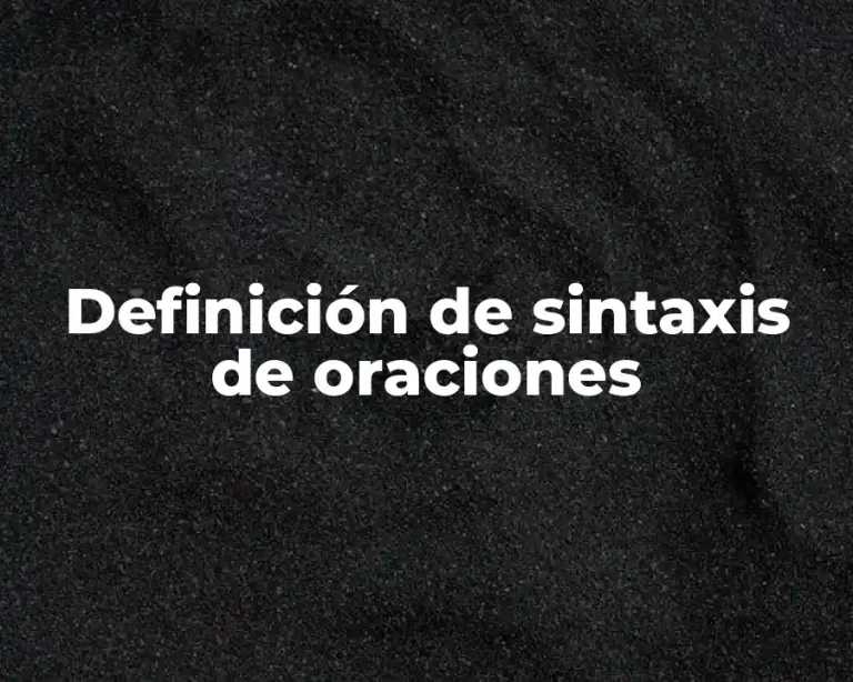 Definición de sintaxis de oraciones