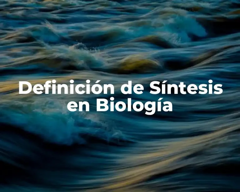 Definición de Síntesis en Biología