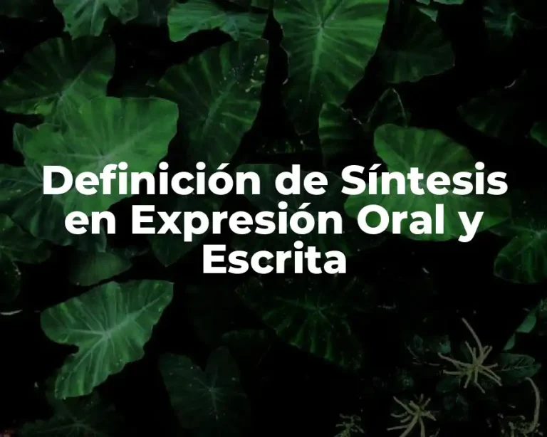 Definición de Síntesis en Expresión Oral y Escrita