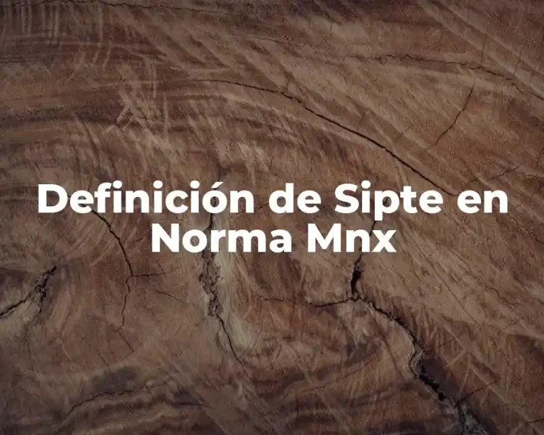 Definición de Sipte en Norma Mnx