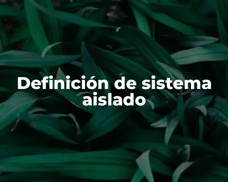 Definición de sistema aislado