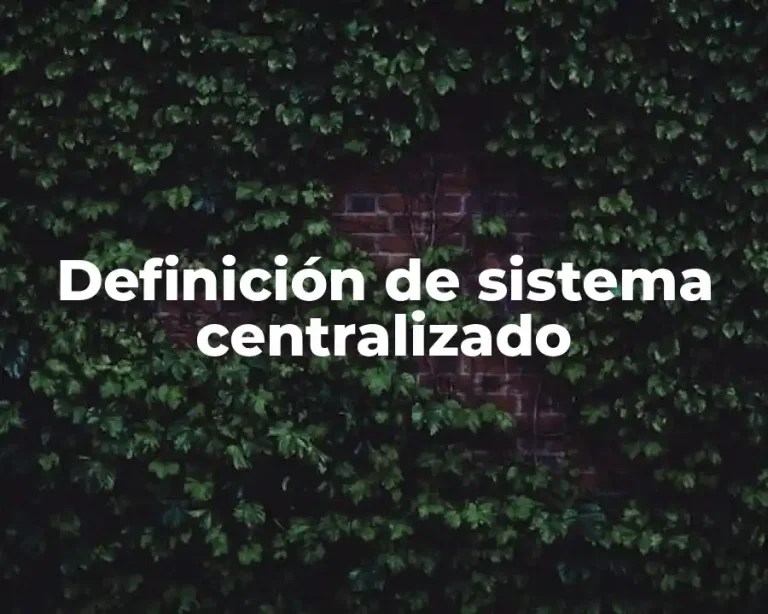 Definición de sistema centralizado