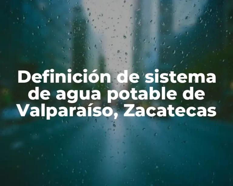 Definición de sistema de agua potable de Valparaíso, Zacatecas
