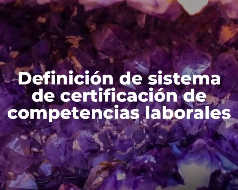 Definición de sistema de certificación de competencias laborales