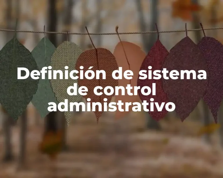 Definición de sistema de control administrativo