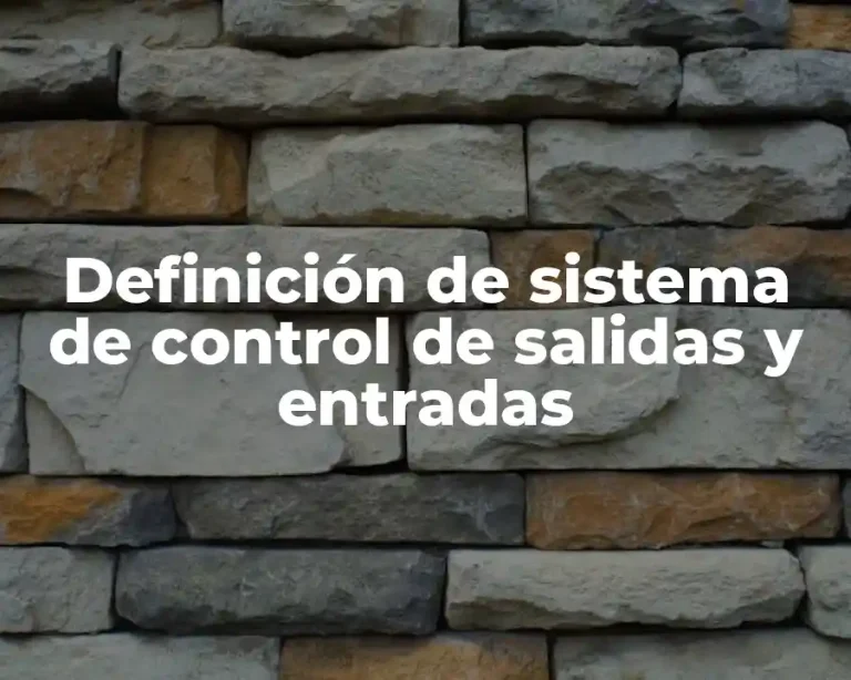 Definición de sistema de control de salidas y entradas