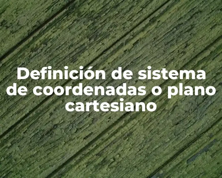 Definición de sistema de coordenadas o plano cartesiano
