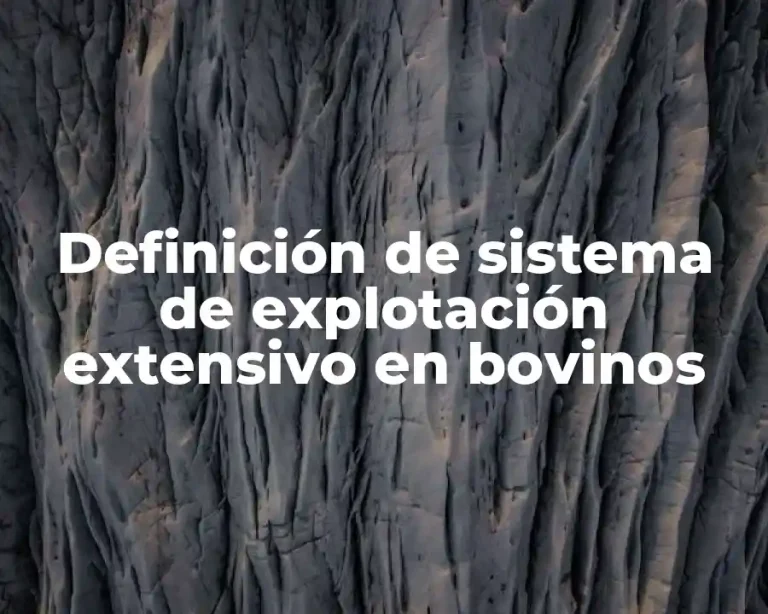 Definición de sistema de explotación extensivo en bovinos