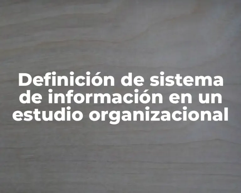 Definición de sistema de información en un estudio organizacional
