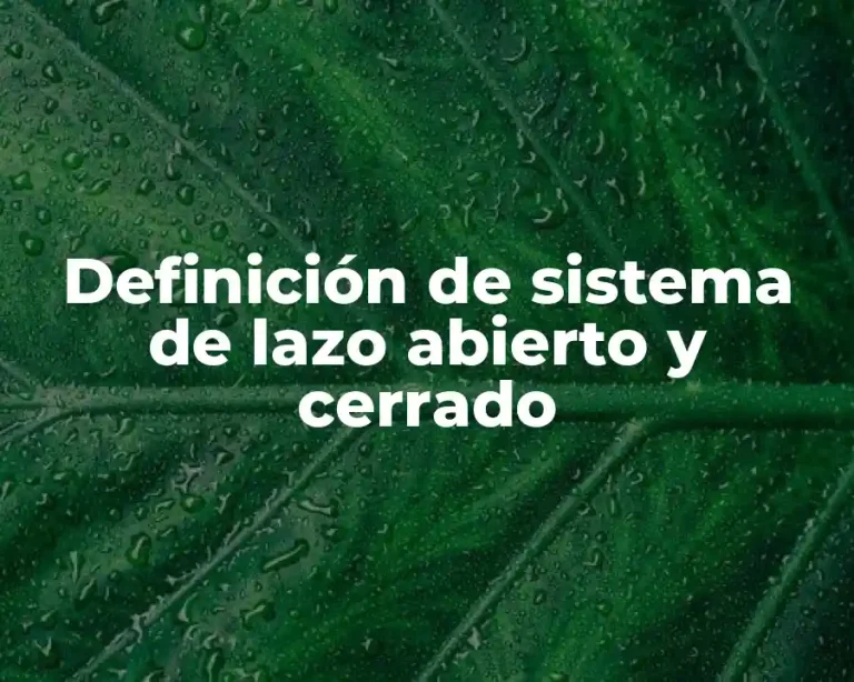 Definición de sistema de lazo abierto y cerrado