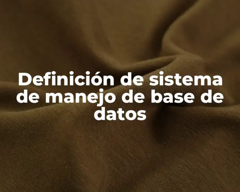 Definición de sistema de manejo de base de datos