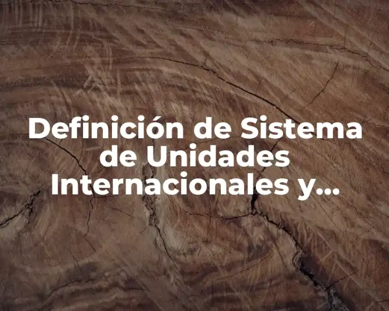 Definición de Sistema de Unidades Internacionales y Estándar