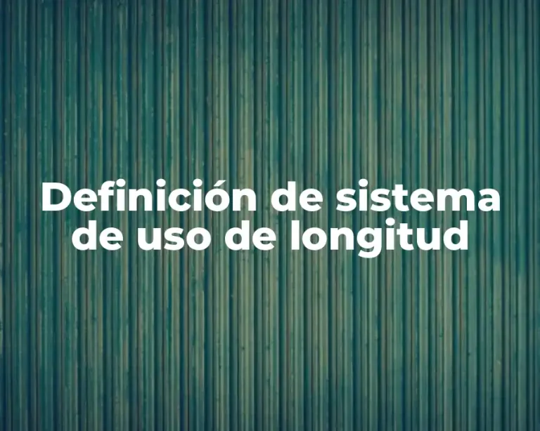 Definición de sistema de uso de longitud