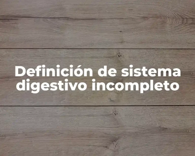 Definición de sistema digestivo incompleto