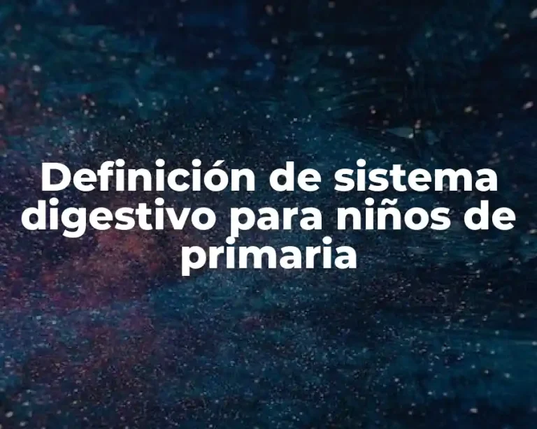 Definición de sistema digestivo para niños de primaria