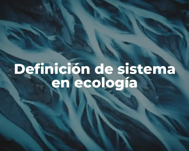 Definición de sistema en ecología