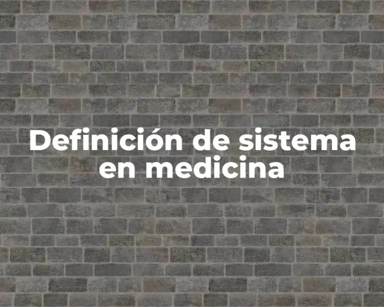 Definición de sistema en medicina