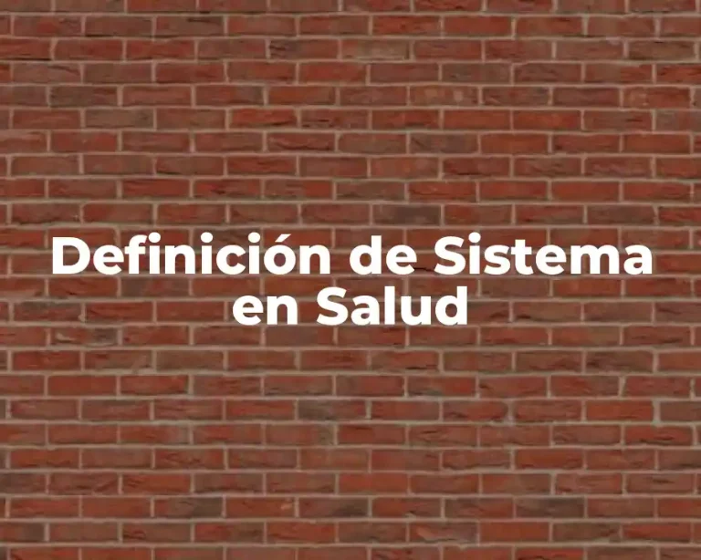 Definición de Sistema en Salud