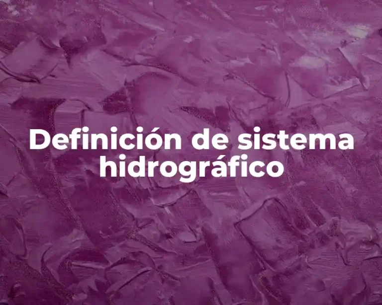 Definición de sistema hidrográfico
