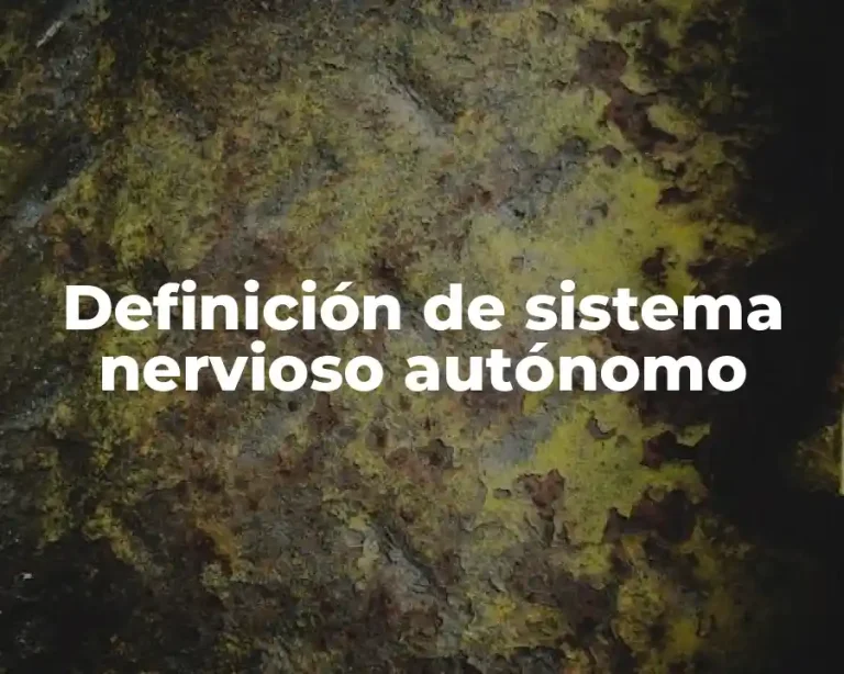 Definición de sistema nervioso autónomo